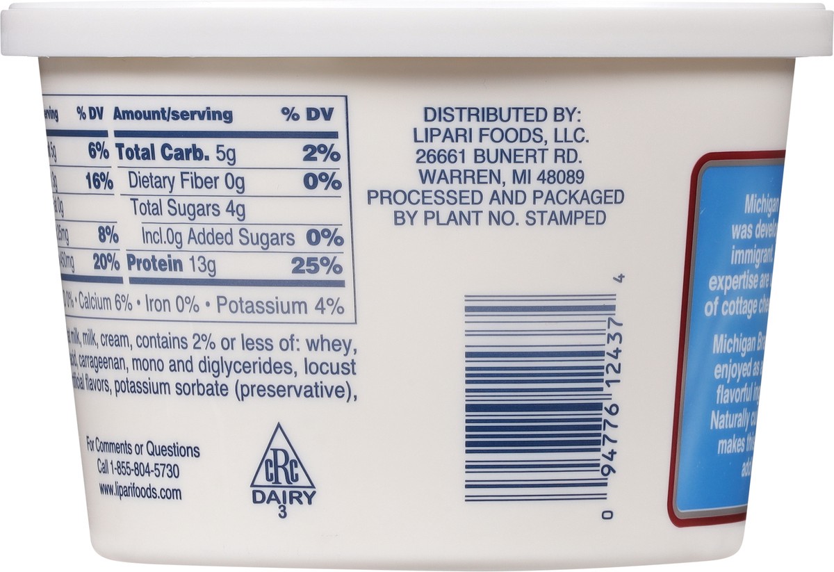 slide 5 of 9, Michigan Brand 4% Milkfat Minimum Large Curd Cottage Cheese 15 oz, 15 oz