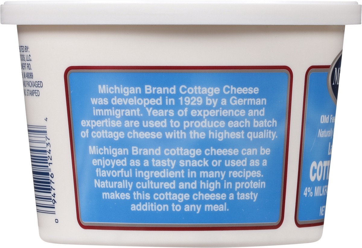 slide 7 of 9, Michigan Brand 4% Milkfat Minimum Large Curd Cottage Cheese 15 oz, 15 oz