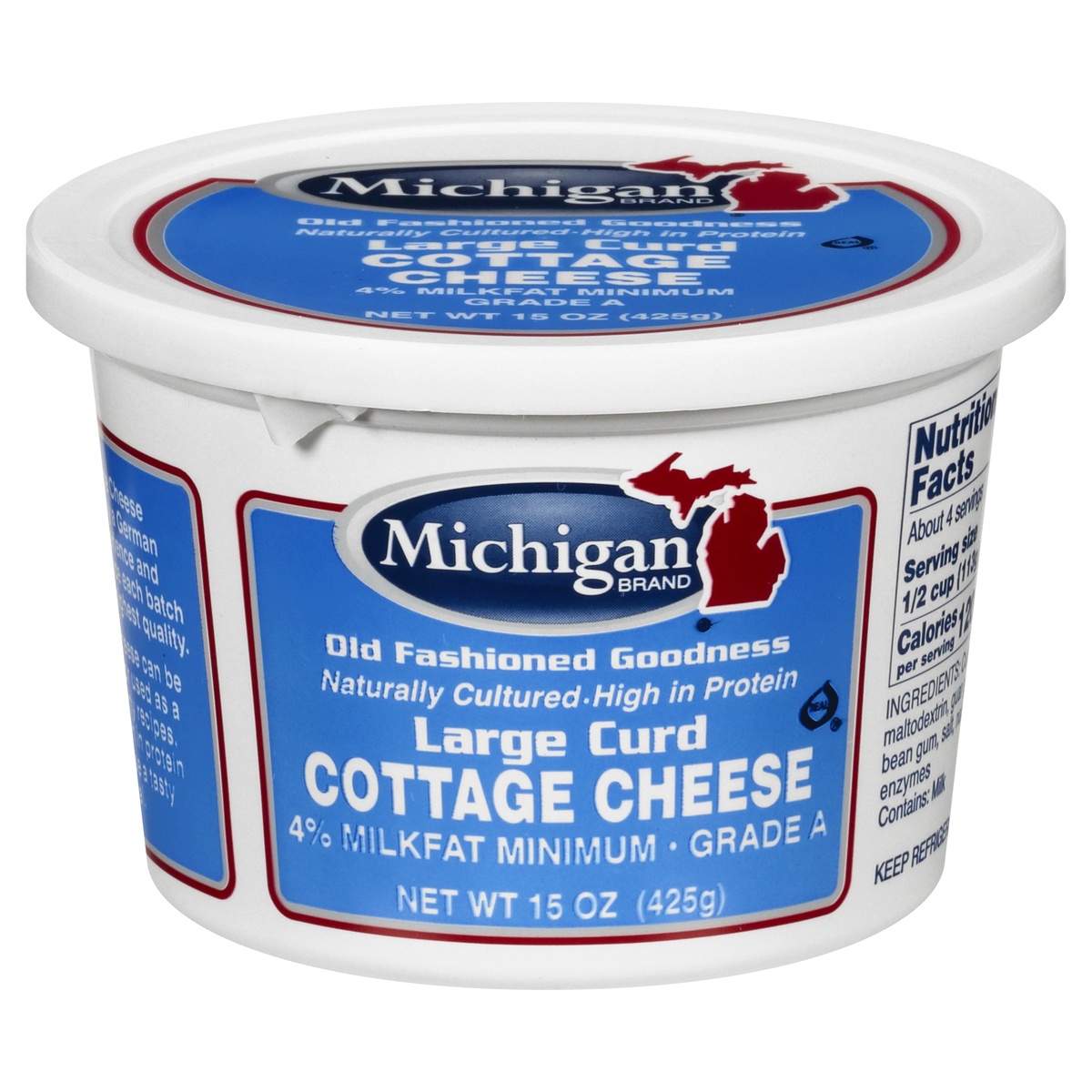 slide 1 of 1, Michigan Brand Large Curd Cottage Cheese, 15 oz