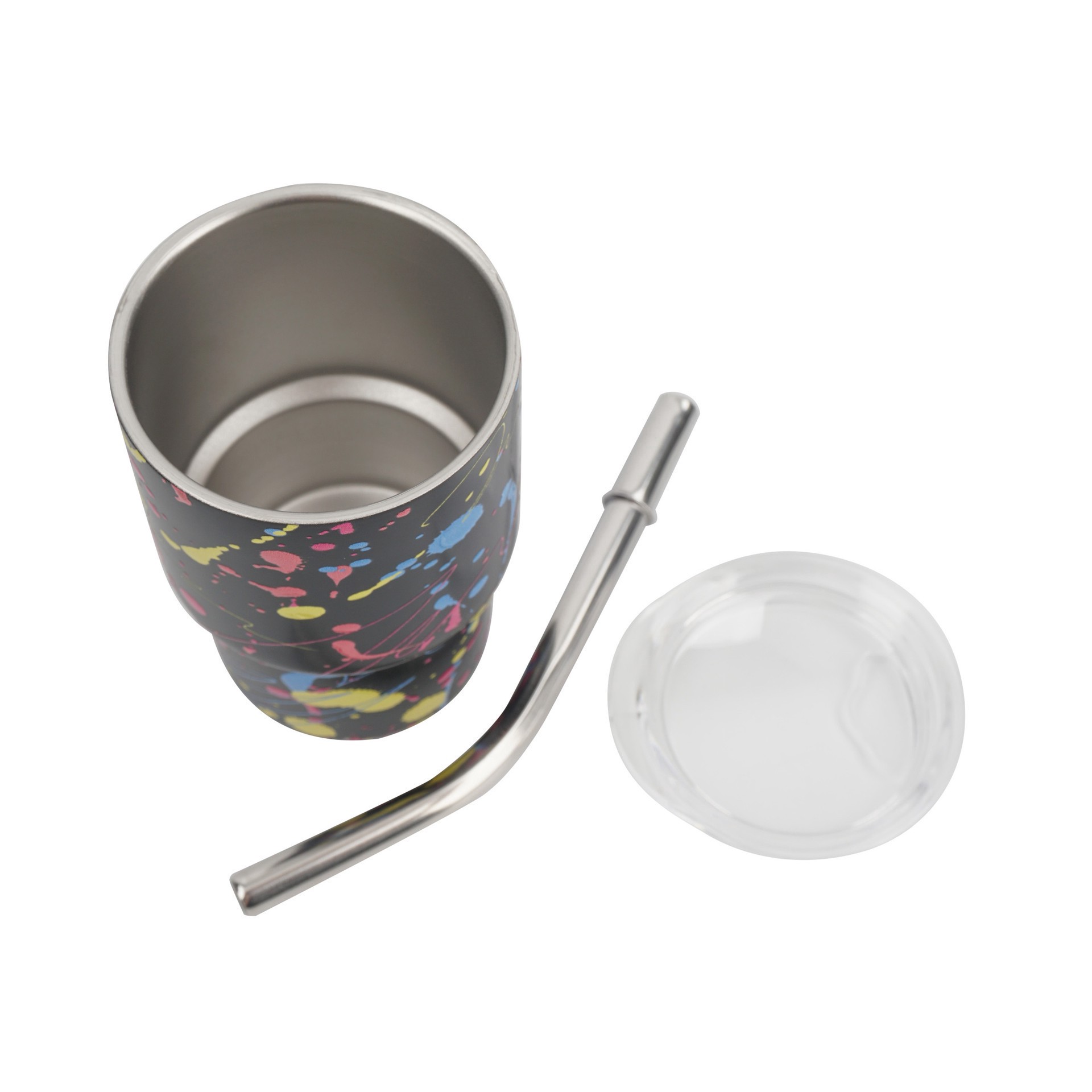 slide 5 of 5, 3oz. Mini Black Splatter Stainless Steel Insulated Tumbler By Ashland, 3 oz