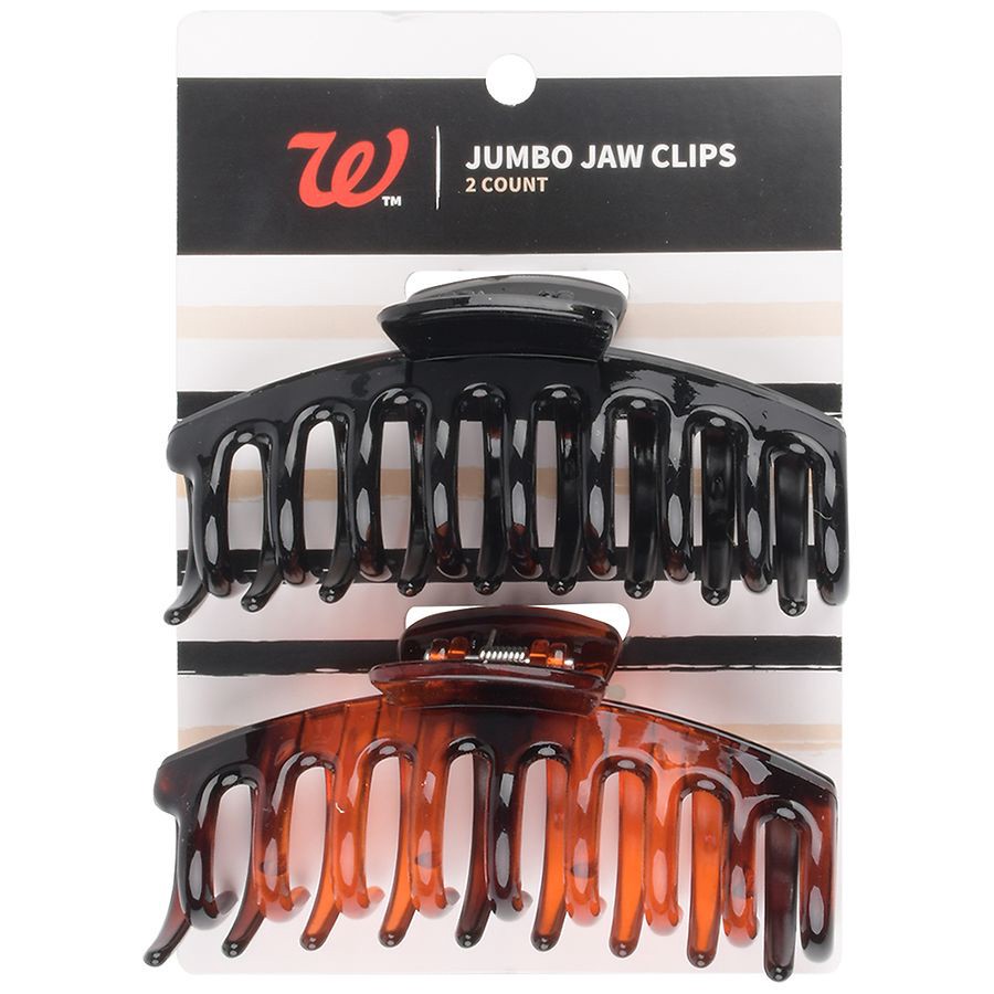 slide 1 of 1, Walgreens Beauty Jumbo Jaw Clips, 2 ct