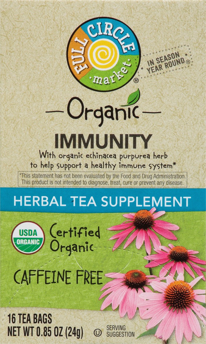 slide 1 of 1, Full Circle Market Organic Tea Bags Immunity Herbal Tea Supplement - 16 ct, 16 ct