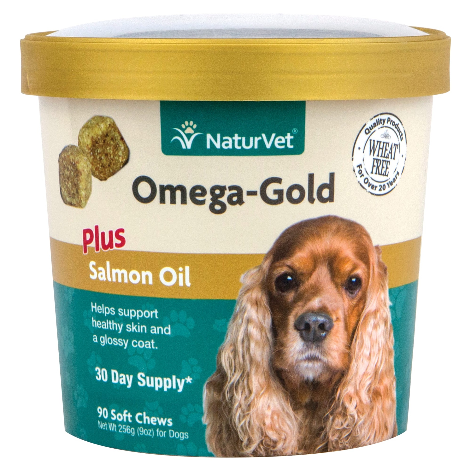 slide 1 of 1, NaturVet Omega-Gold Salmon Oil Dog Chews, 90 ct