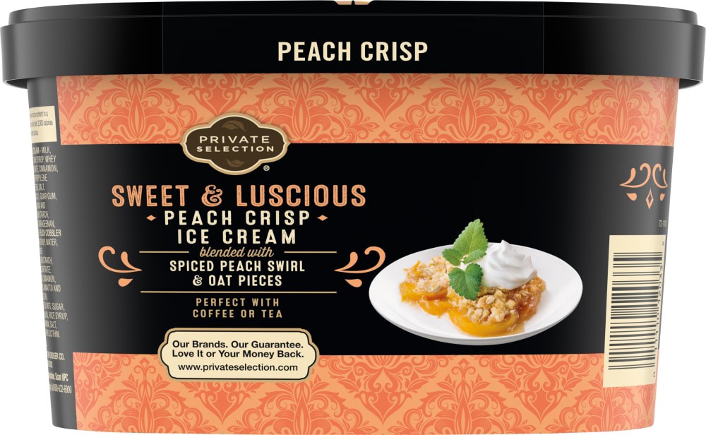 slide 1 of 5, Private Selection Peach Crisp With Spiced Peach Swirl Ice Cream, 48 fl oz