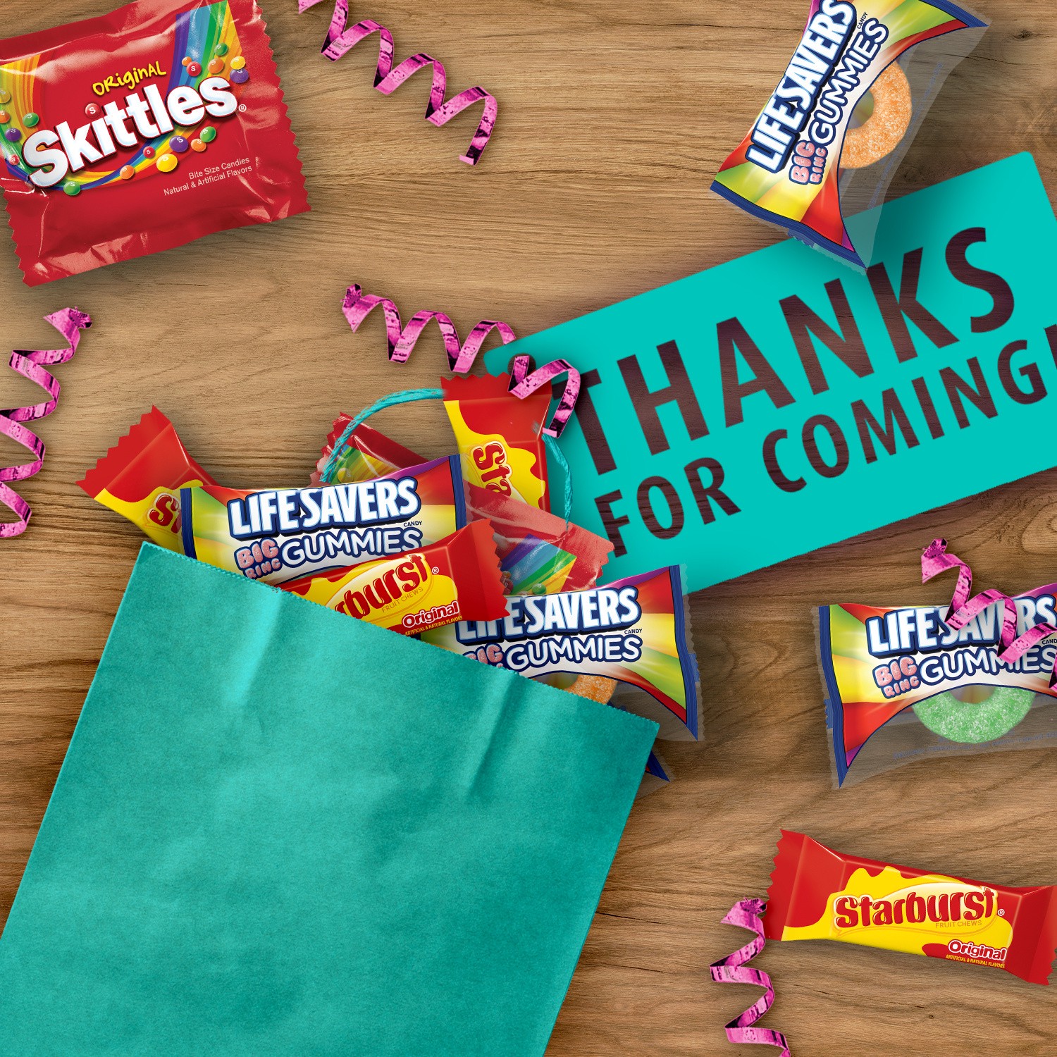 slide 5 of 8, Mixed SKITTLES, STARBURST & LIFE SAVERS Gummy Variety Pack Fun Size Chewy Candy, 80 Piece Bag, 22.7 oz