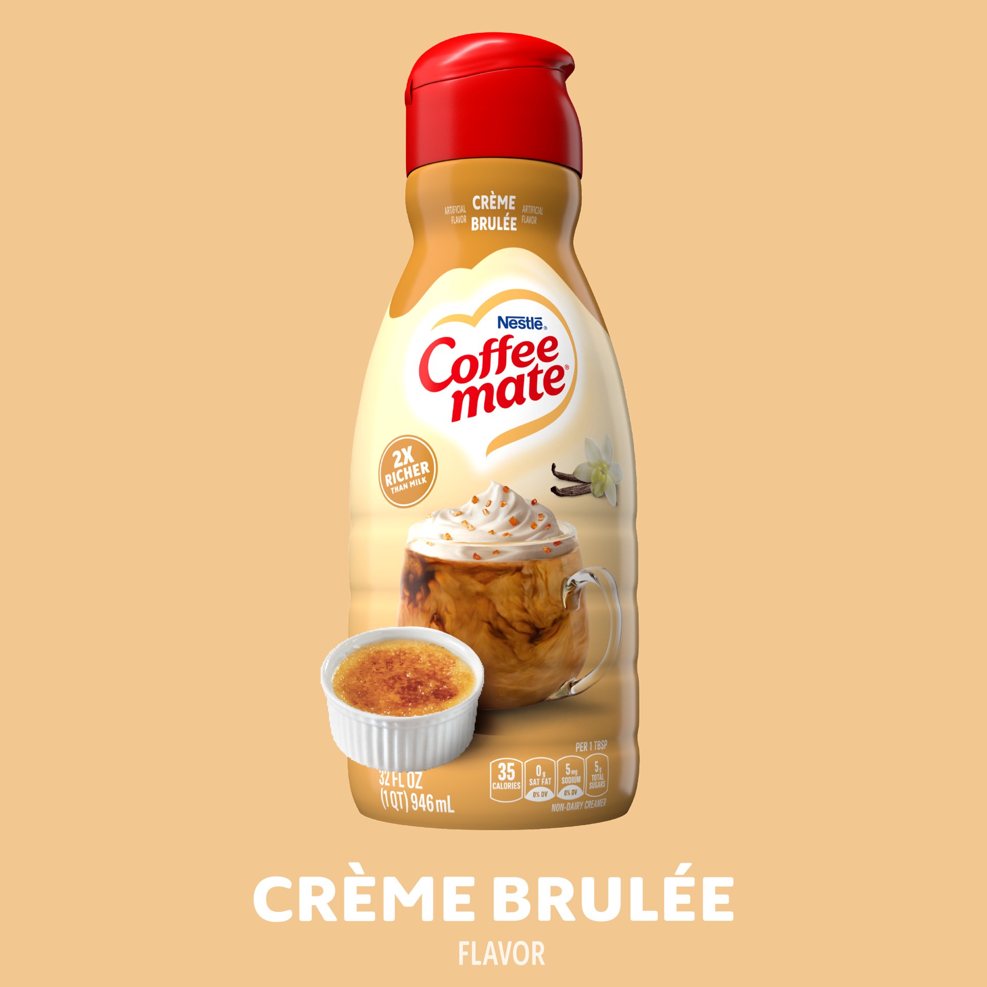 slide 3 of 7, Coffee mate Creme Brulee Flavored Liquid Coffee Creamer, 32 oz