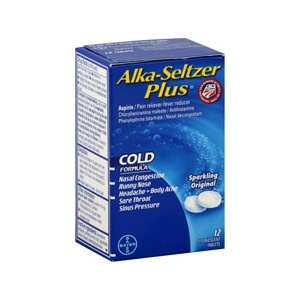 slide 1 of 1, Alka-Seltzer Plus Cold Formula Sparkling Original Tablets, 12 ct