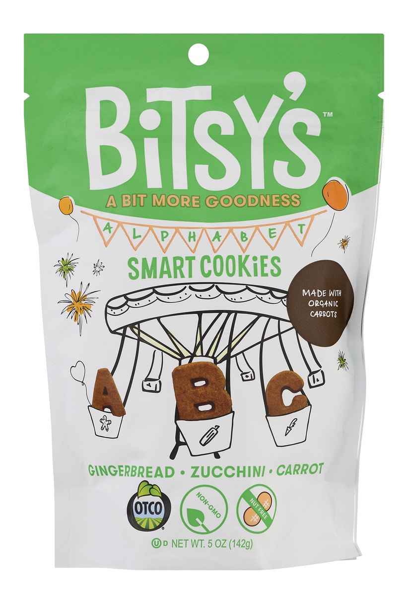 slide 1 of 1, Bitsy's Brainfood Smart Cookies - Zucchini, Gingerbread, Carrot, 1 ct