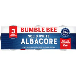 Bumble Bee Solid White Albacore Tuna in Vegetable Oil 3-3 oz. Cans