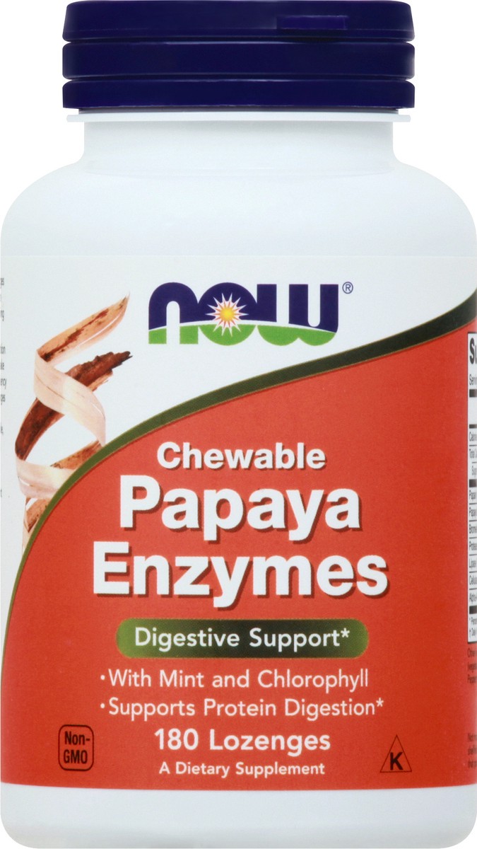 slide 4 of 9, NOW Papaya Enzyme - 180 Lozenges, 180 ct