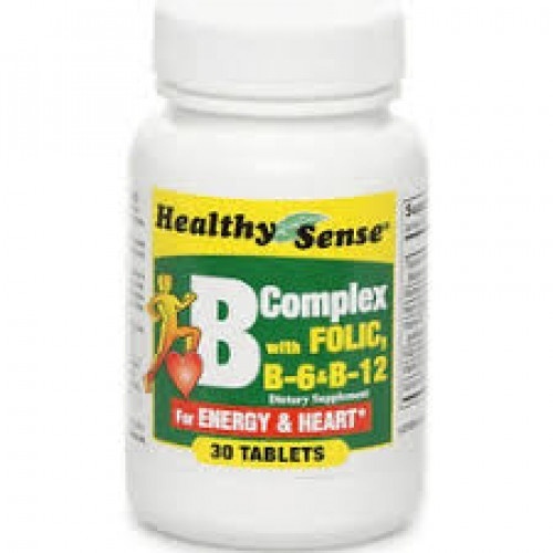 slide 1 of 1, Healthy Sense B Complex Folic Acid, 30 ct