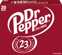 Dr Pepper Soda, 12 fl oz cans, 20 pack