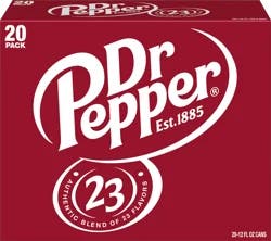 Dr Pepper Soda, 12 fl oz cans, 20 pack