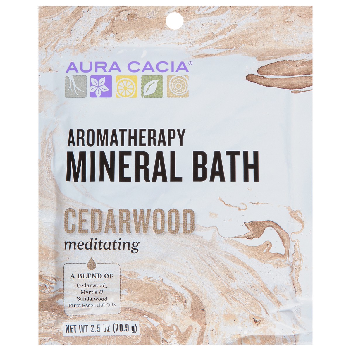 slide 1 of 9, Aura Cacia Meditating Cedarwood Aromatherapy Mineral Bath, 2.5 oz