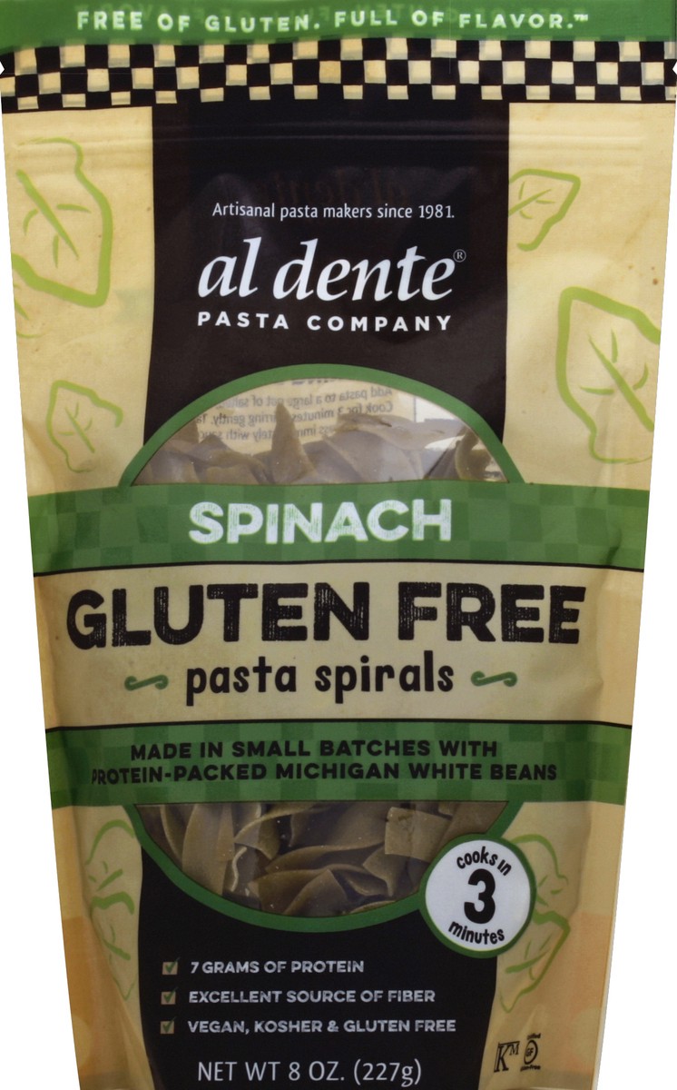 slide 2 of 2, Al Dente Gluten Free Spinach Pasta Spirals, 8 oz