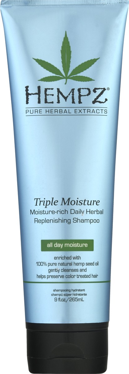 slide 6 of 9, Hempz Triple Moisture Moisture-rich Daily Herbal All Day Moisture Replenishing Shampoo 9 oz, 9 oz