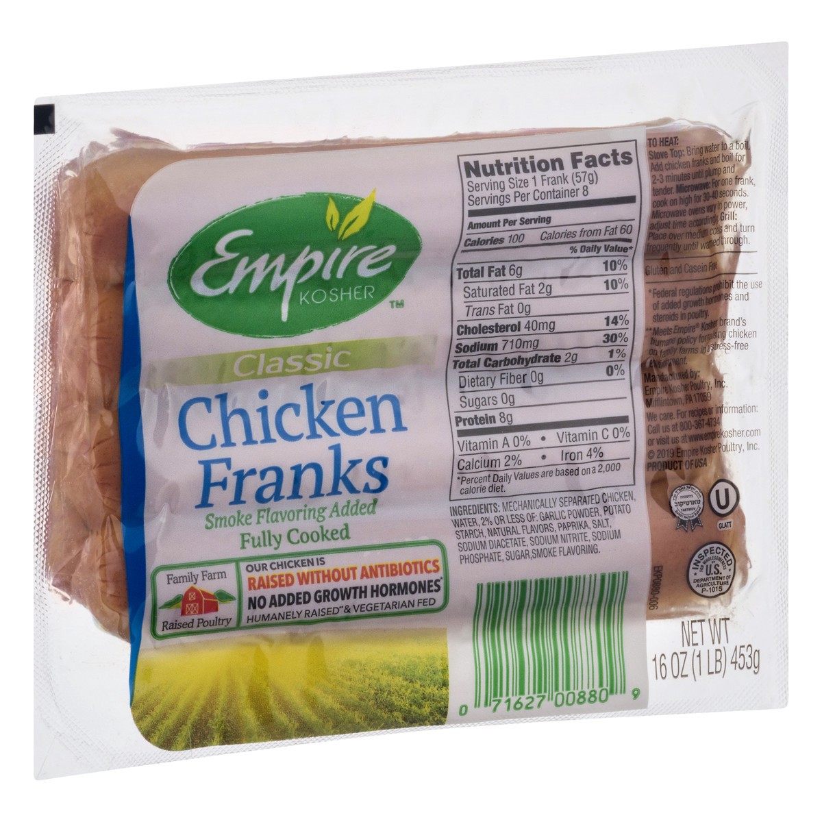 slide 2 of 9, Empire Kosher Classic Chicken Franks 16 oz, 16 oz