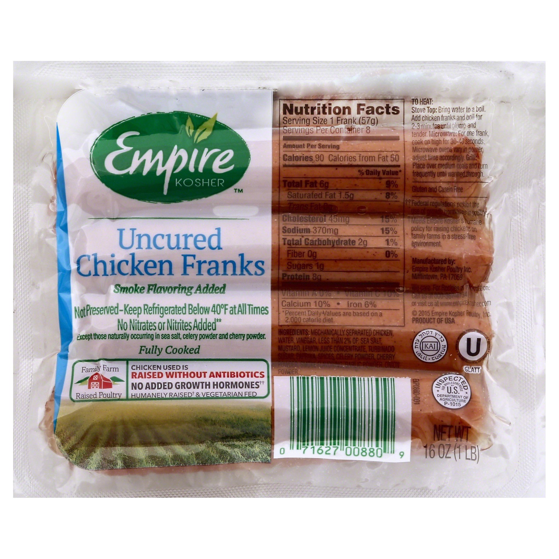 slide 1 of 9, Empire Kosher Classic Chicken Franks 16 oz, 16 oz