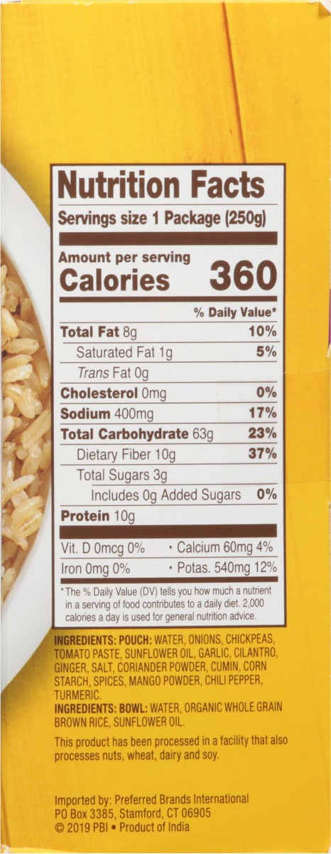 slide 4 of 12, Tasty Bite Brown Rice Indian Style Mild Chickpeas & Rice Bowl 8.8 oz, 8.8 oz