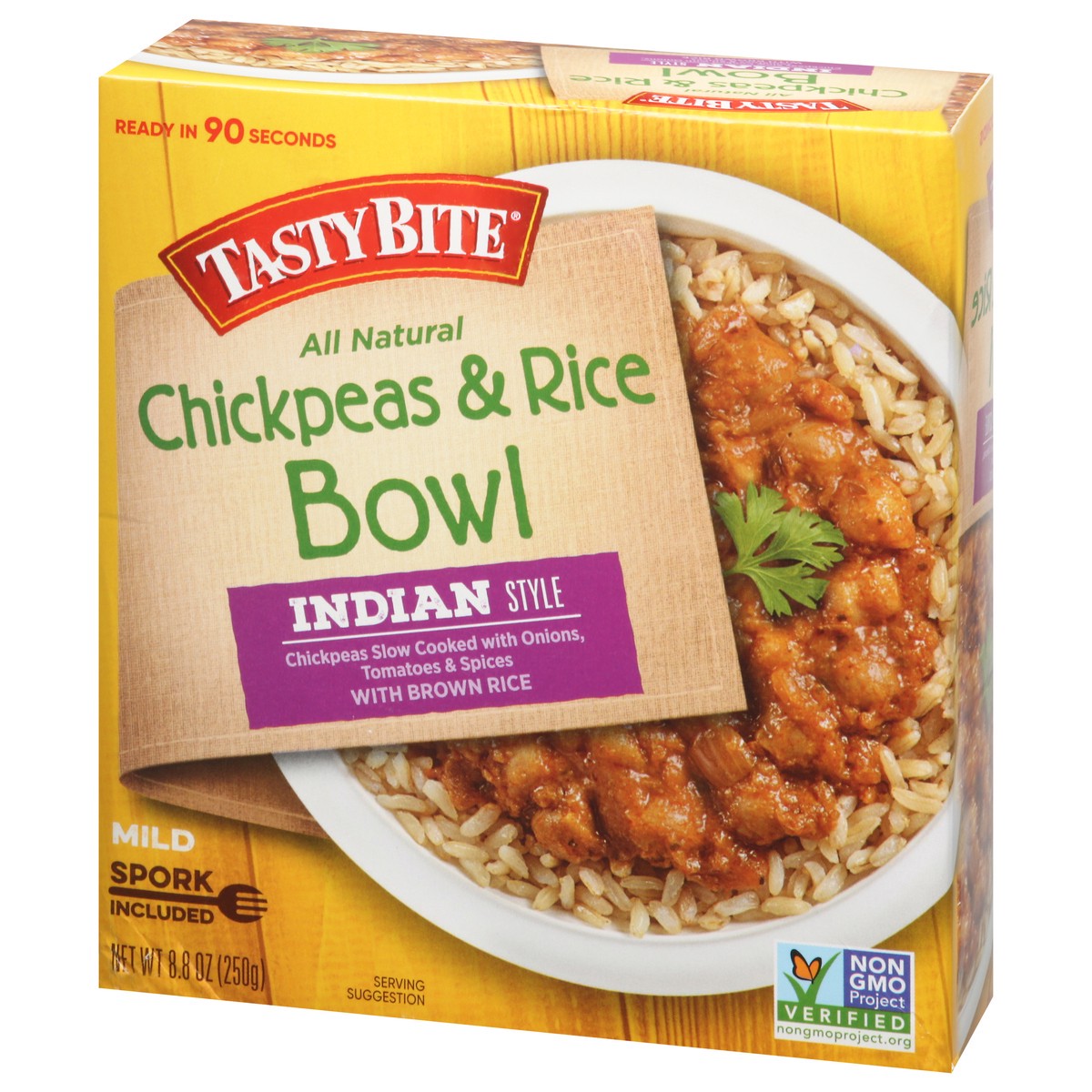 slide 5 of 12, Tasty Bite Brown Rice Indian Style Mild Chickpeas & Rice Bowl 8.8 oz, 8.8 oz