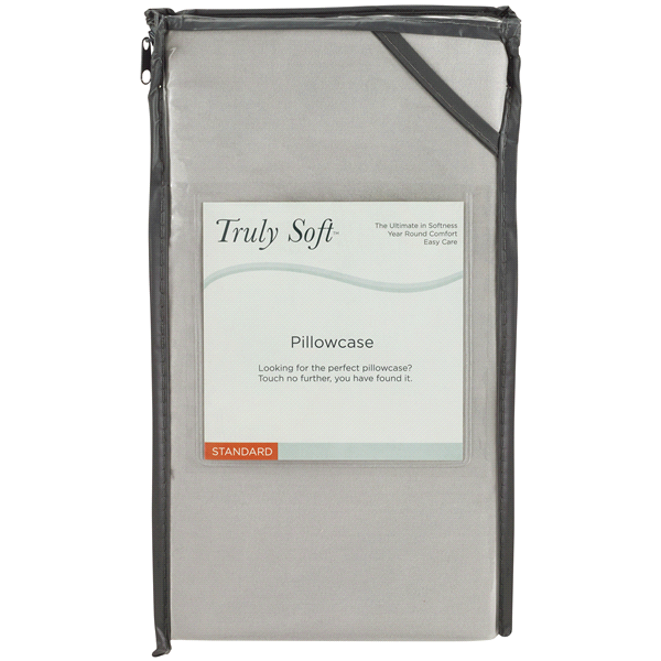 slide 1 of 1, Truly Soft Standard Pillowcase Set-Grey Micro Chip, 1 ct