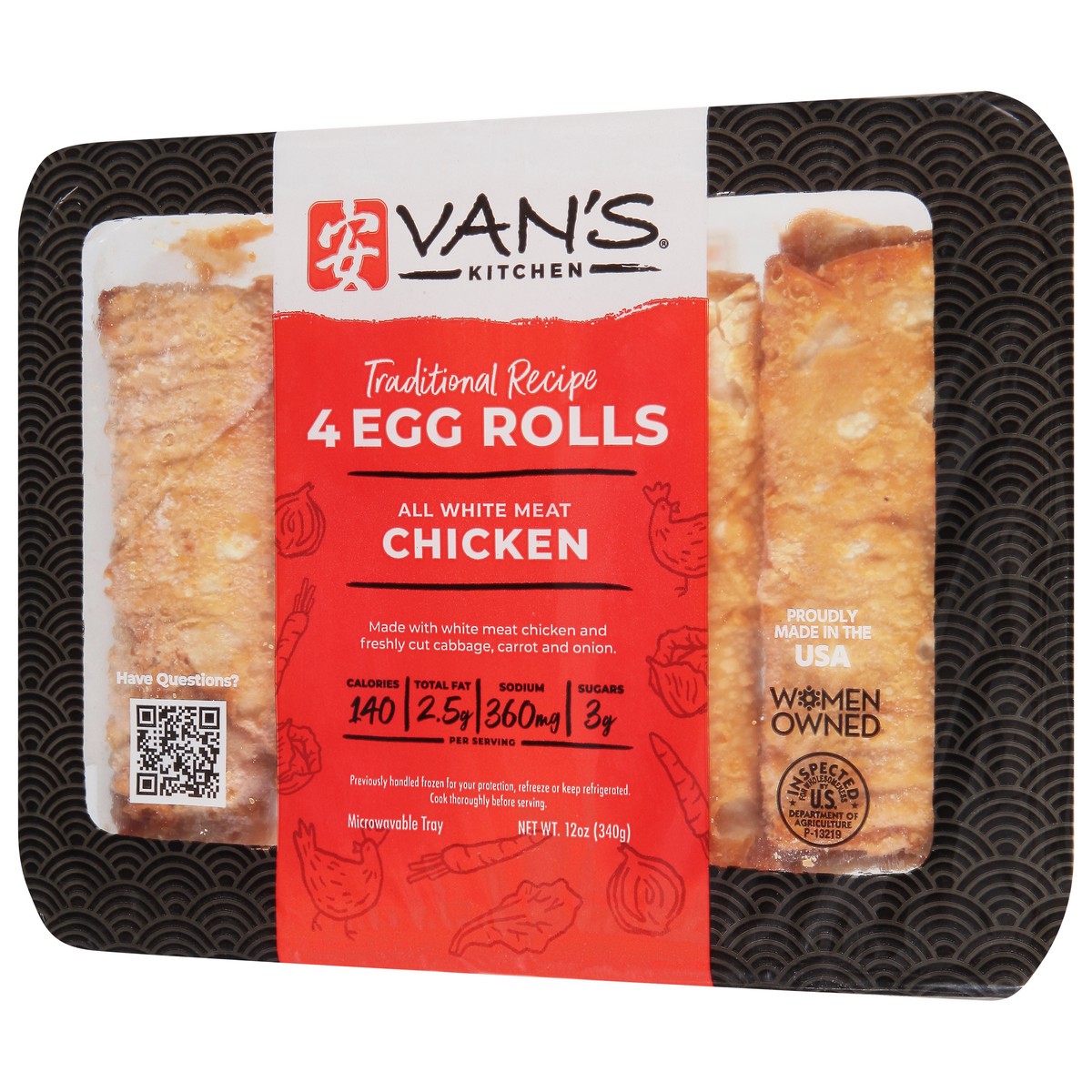 slide 3 of 9, Van Oriental Chicken Egg Rolls, 13.75 oz