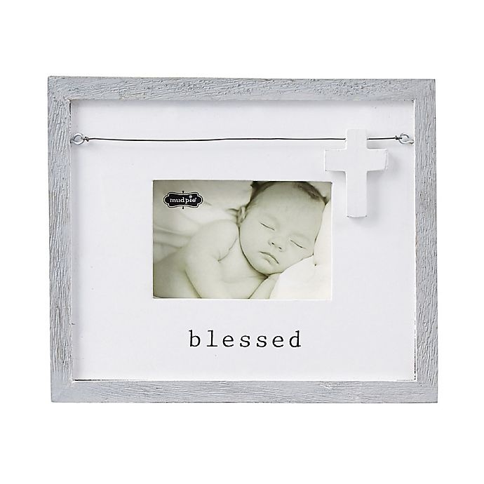 slide 1 of 2, Mud Pie Blessed Picture Frame - Cream, 3.5 in x 5 in