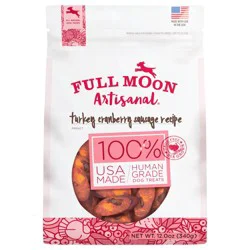 Full Moon All Natural Human Grade Dog Treats, Turkey Cranberry Sausage, 12 oz