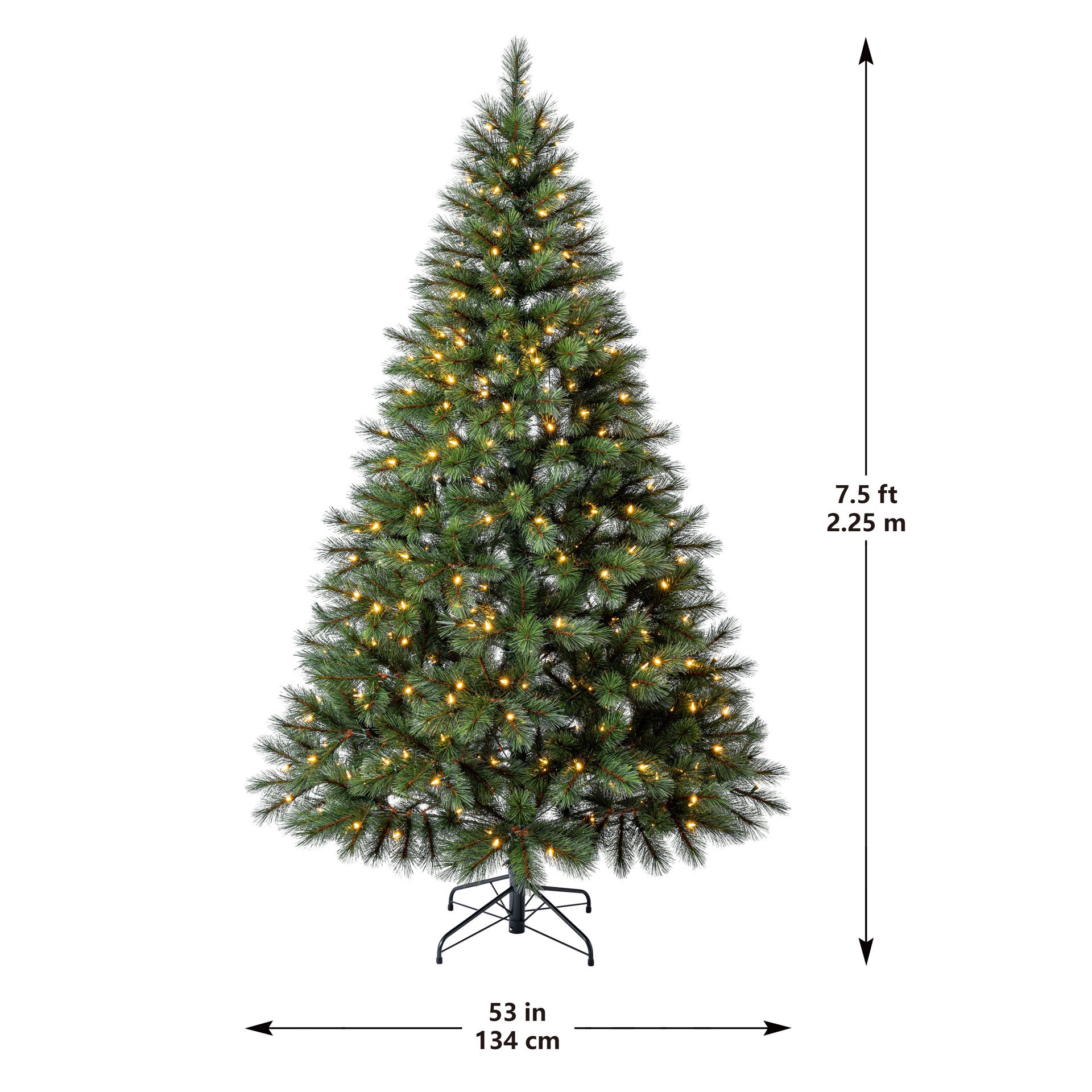 slide 6 of 9, 7.5ft. Pre-Lit Rutherford Pine Artificial Christmas Tree, Warm White Led Lights By Ashland, 7.5 ft