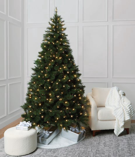 slide 1 of 9, 7.5ft. Pre-Lit Rutherford Pine Artificial Christmas Tree, Warm White Led Lights By Ashland, 7.5 ft