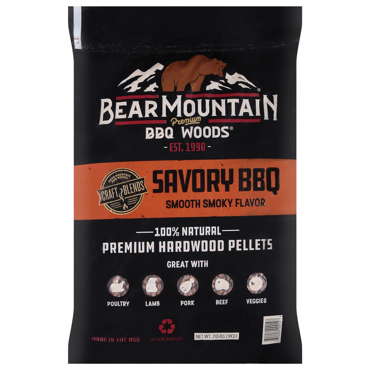 slide 1 of 9, Bear Mountain BBQ Woods Premium Savory BBQ Hardwood Pellets 20 lb, 20 lb