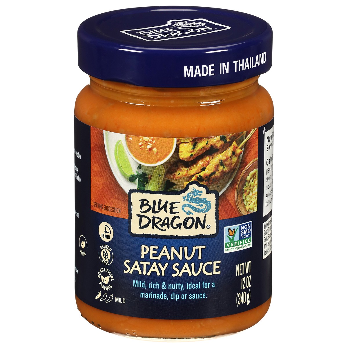 slide 1 of 15, Blue Dragon Mild Peanut Satay Sauce 12 oz, 12 oz