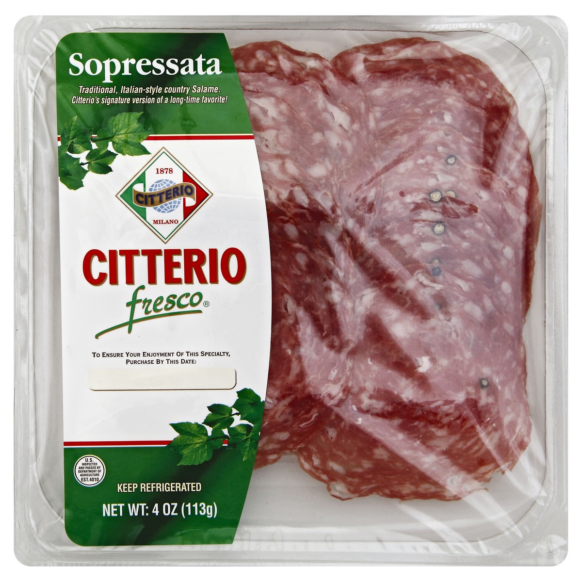 slide 2 of 5, Citterio Fresco Sopressata, 4 oz