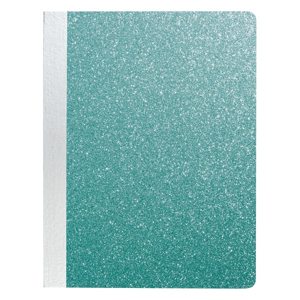 slide 1 of 1, Office Depot Brand Fashion Composition Notebook, 7-1/2'' X 9-3/4'', Wide Ruled, 160 Pages (80 Sheets), Teal Glitter, 80 ct