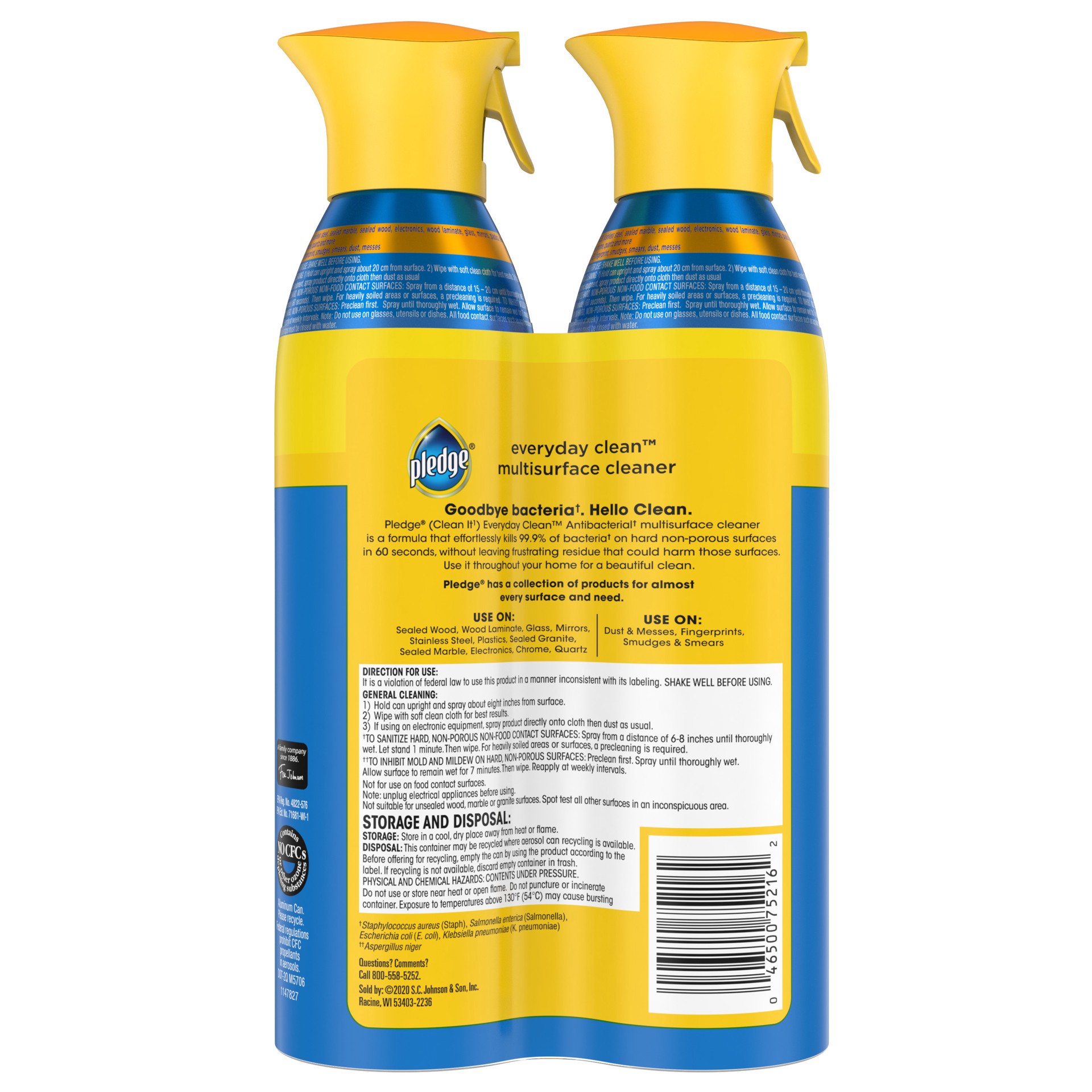 slide 2 of 4, Pledge Everyday Clean™ Multisurface Antibacterial Cleaner, Aerosol, Fresh Citrus, 9.7 oz, 9.70 fl oz