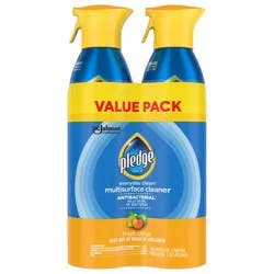 Pledge Everyday Clean™ Multisurface Antibacterial Cleaner, Aerosol, Fresh Citrus, 9.7 oz
