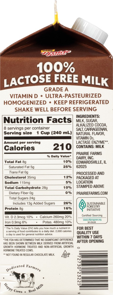 slide 9 of 9, Prairie Farms 100% Lactose Free Chocolate Chocolate Milk 0.5 gl Carton, 1/2 gal