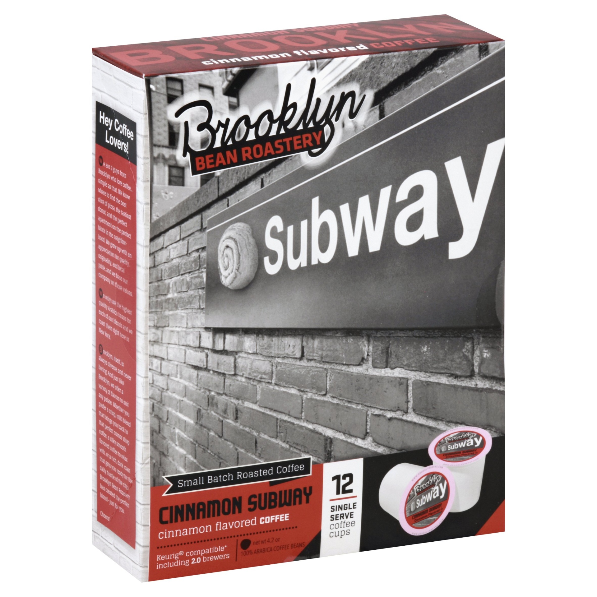 slide 1 of 1, Brooklyn Bean Roastery Cinnamon Subway Single Serve Coffee Cups, 12 ct