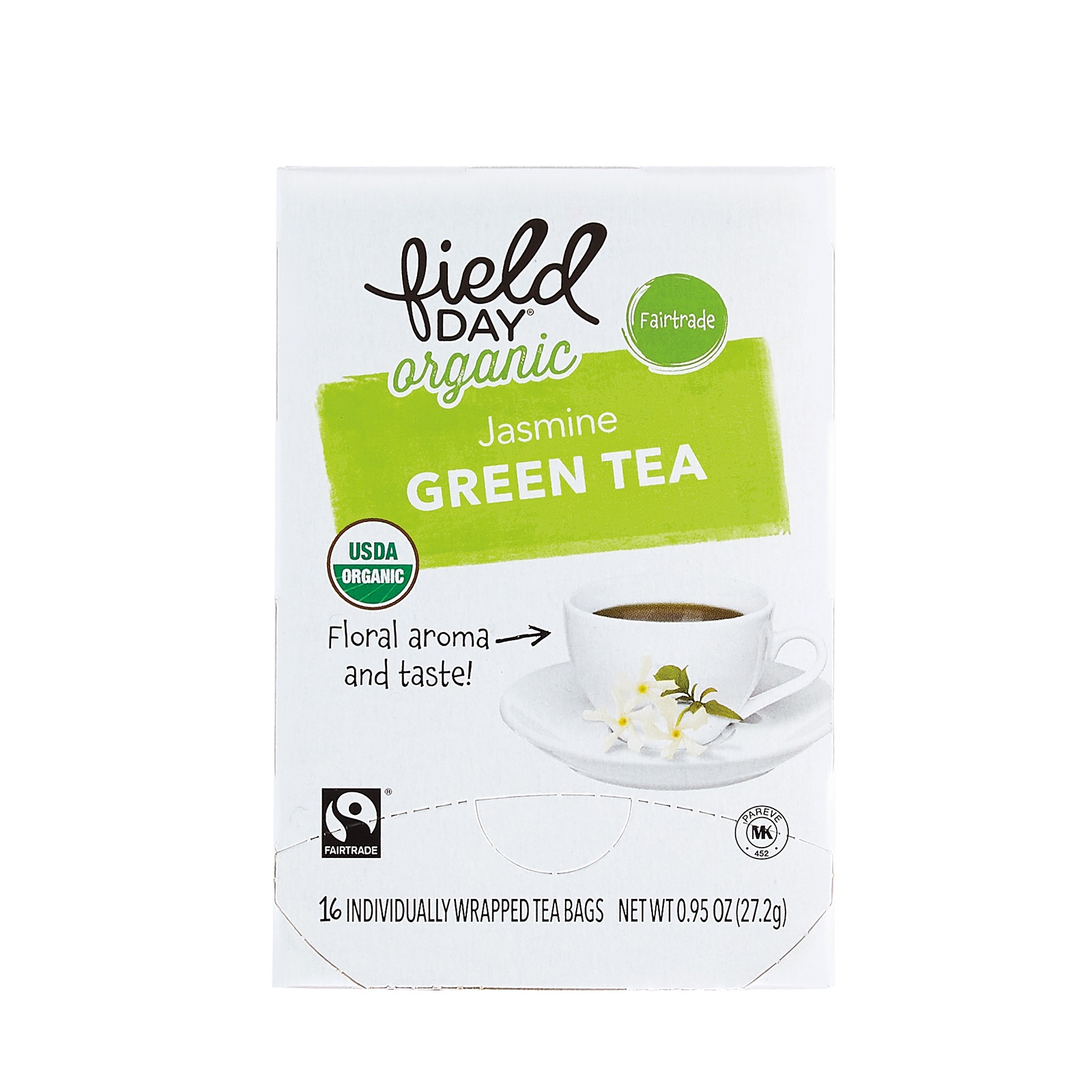 slide 1 of 1, Field Day Field Day Jasmine Green Tea Organic - 16 ct, 16 ct