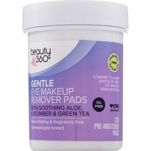 slide 1 of 1, Beauty 360 Cvs Beauty Oil-Free Gentle Eye Makeup Remover Pads, 120Ct, 1 ct