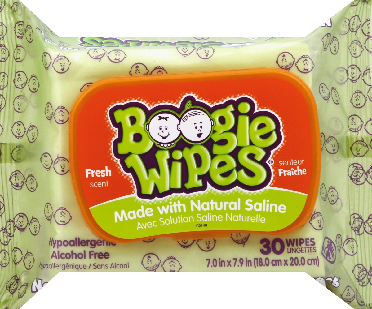 slide 1 of 5, Boogie Wipes Saline Wipes , 30 ct