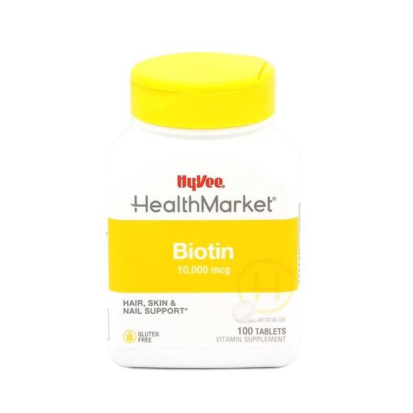 slide 1 of 1, Hy-Vee Healthmarket Biotin 10000 Mcg Tablets, 100 ct