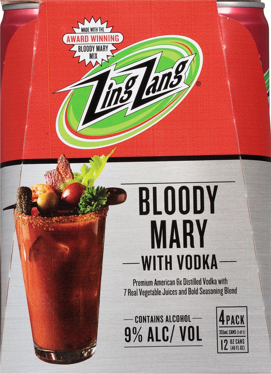 slide 6 of 9, Zing Zang Bloody Mary with Vodka 4 - 12 oz Cans, 4 ct; 12 oz