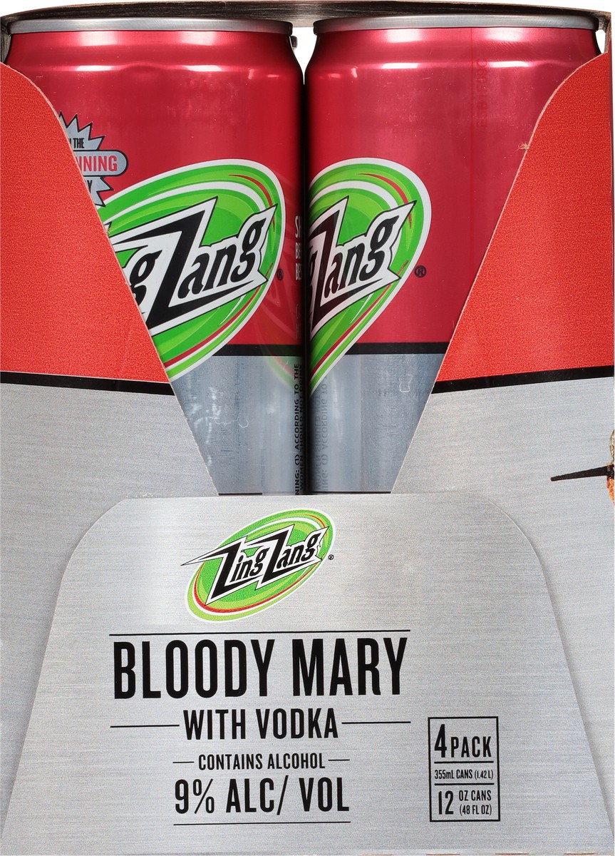 slide 7 of 9, Zing Zang Bloody Mary with Vodka 4 - 12 oz Cans, 4 ct; 12 oz
