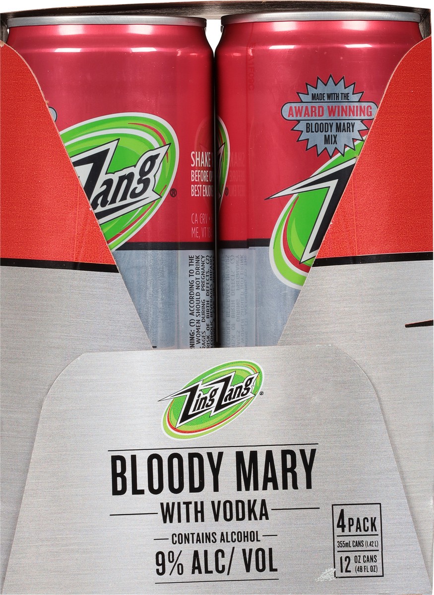 slide 8 of 9, Zing Zang Bloody Mary with Vodka 4 - 12 oz Cans, 4 ct; 12 oz