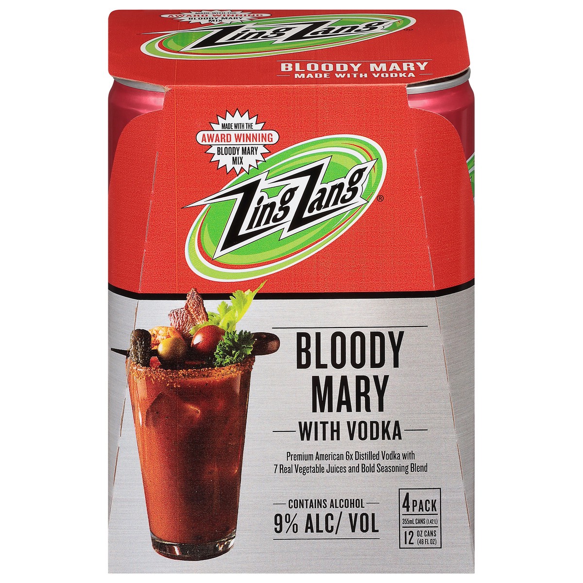 slide 1 of 9, Zing Zang Bloody Mary with Vodka 4 - 12 oz Cans, 4 ct; 12 oz