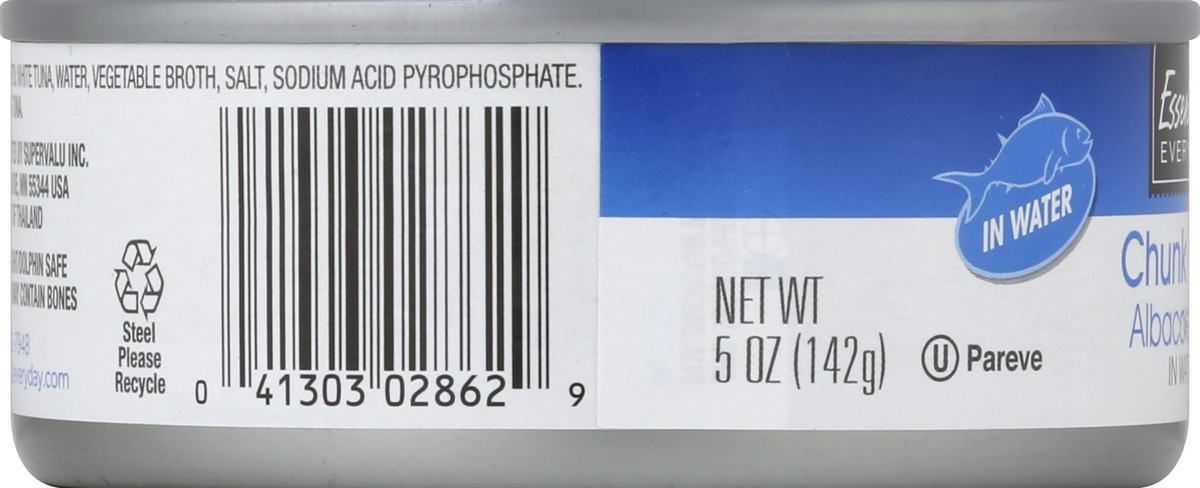 slide 2 of 6, Essential Everyday Tuna, in Water, Albacore, Chunk White, 5 oz