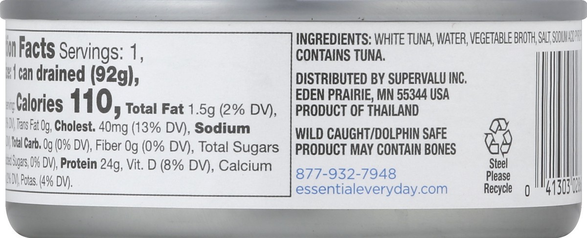slide 6 of 6, Essential Everyday Tuna, in Water, Albacore, Chunk White, 5 oz