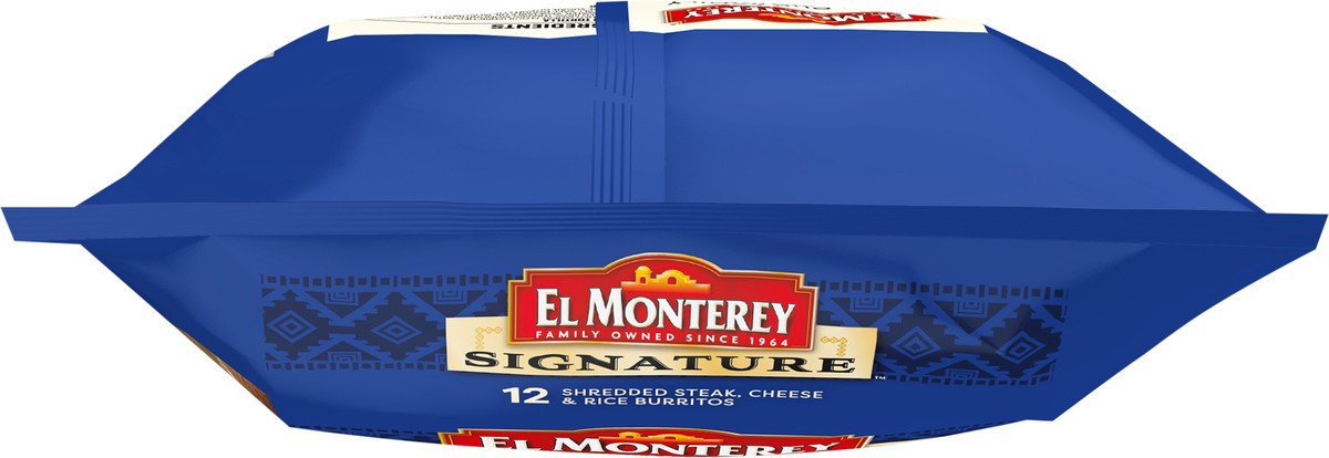 slide 4 of 7, El Monterey Burritos, Shredded Steak, Cheese & Rice, 12Ct, 57.6 oz