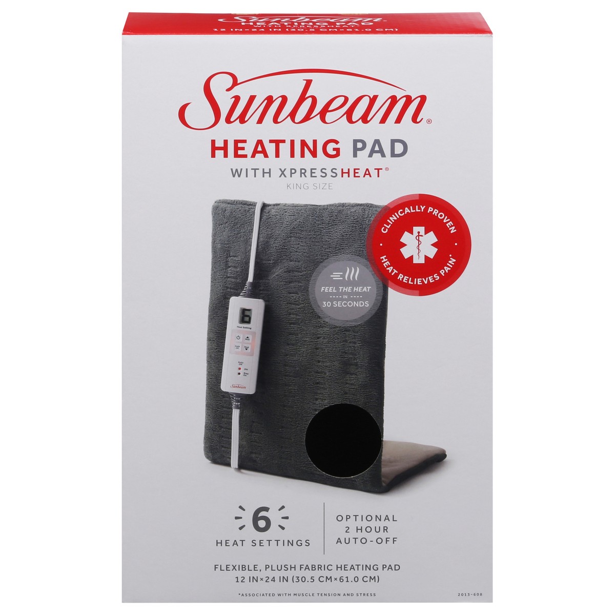 slide 1 of 8, Sunbeam King Heating Pad With Xpressheat, 1 ct